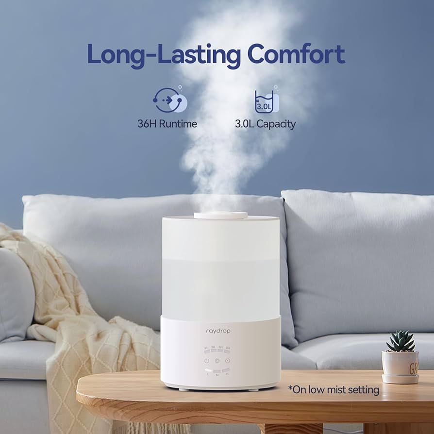 Amazon.com: raydrop Humidifiers for Bedroom, 3.0L Cool Mist